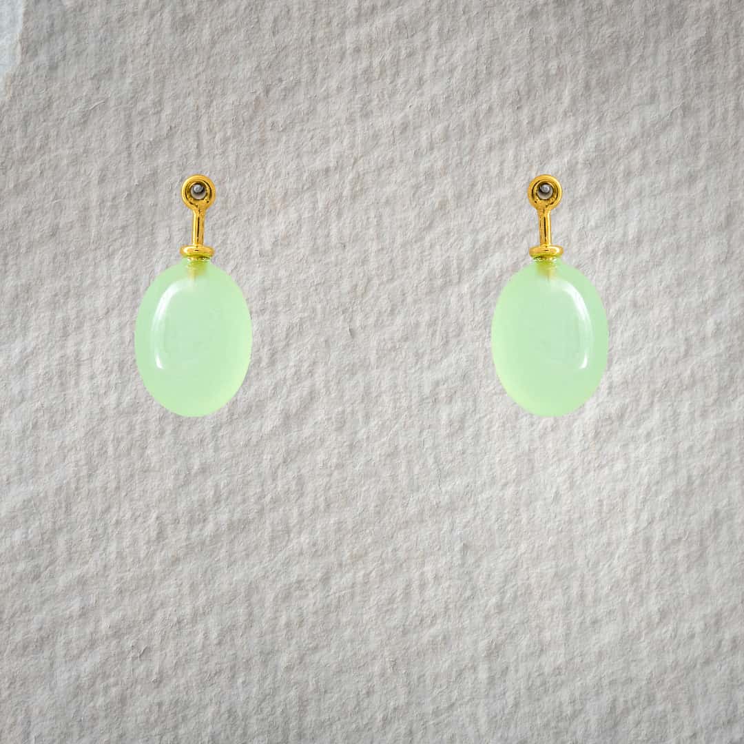 Chalcedon apfelgrün Olive 12x9mm