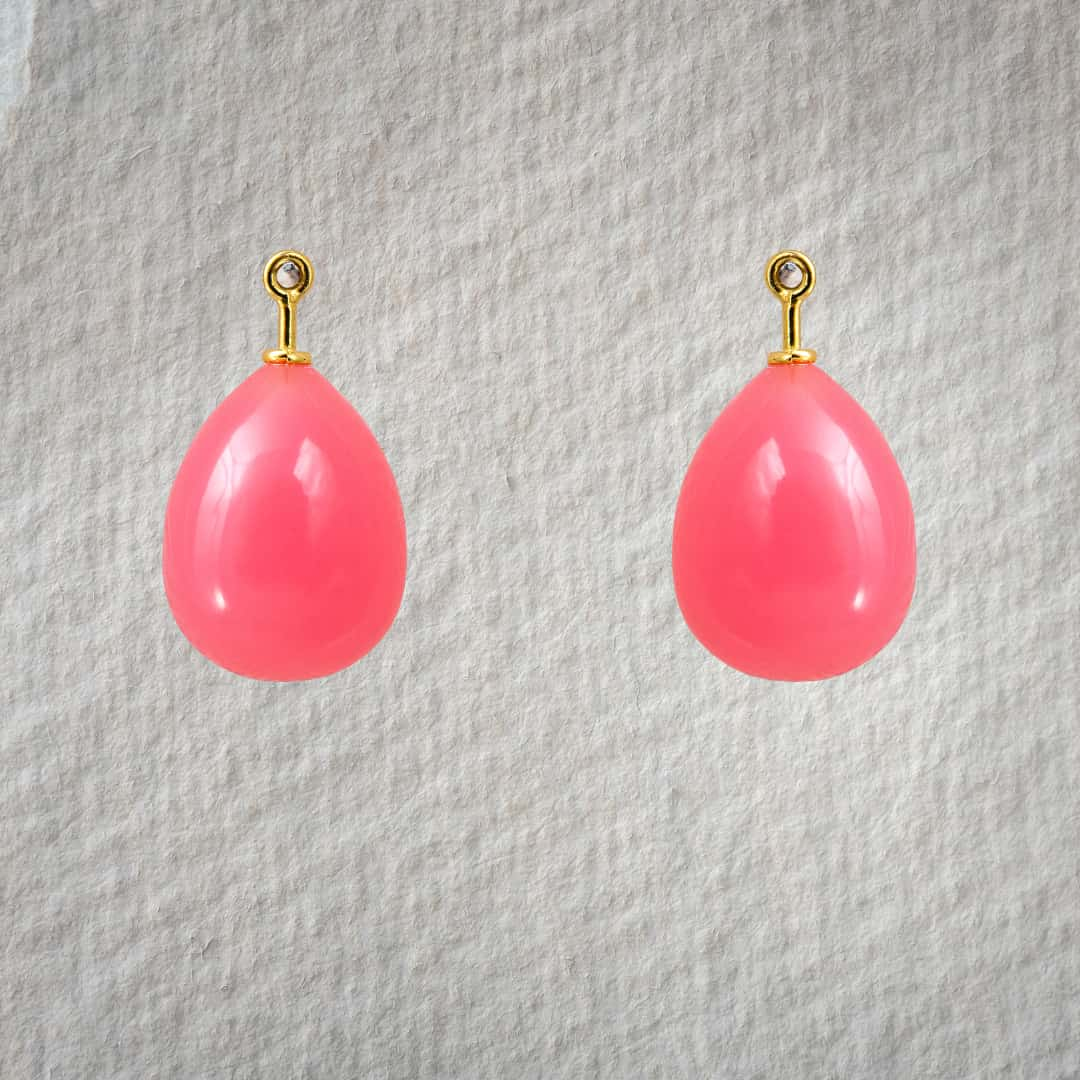 Unterhänger rek. Chalcedon hot pink Pampel 17x13mm