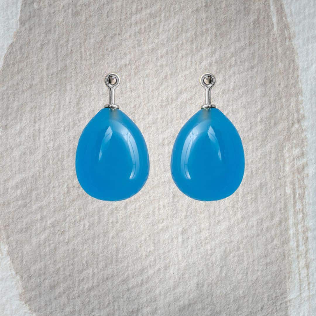 Chalcedon mittelblau Pampel glatt 17x13mm Chalcedon mittelblau Pampel glatt 17x13mm